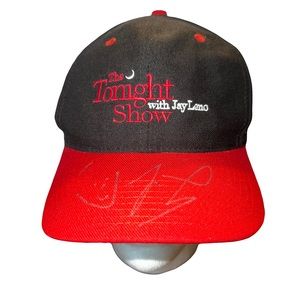 Vintage The Tonight Show Signed by Jay Leno Hat Sz OS Black